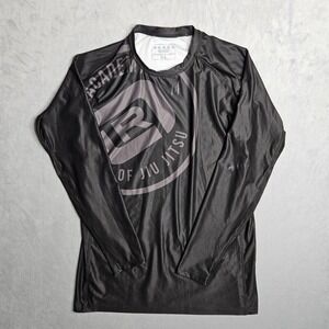 Jiu Jitsu Rash Guard Shirt Mens XL Black Long Sleeve BJJ Rol Academy Stretch